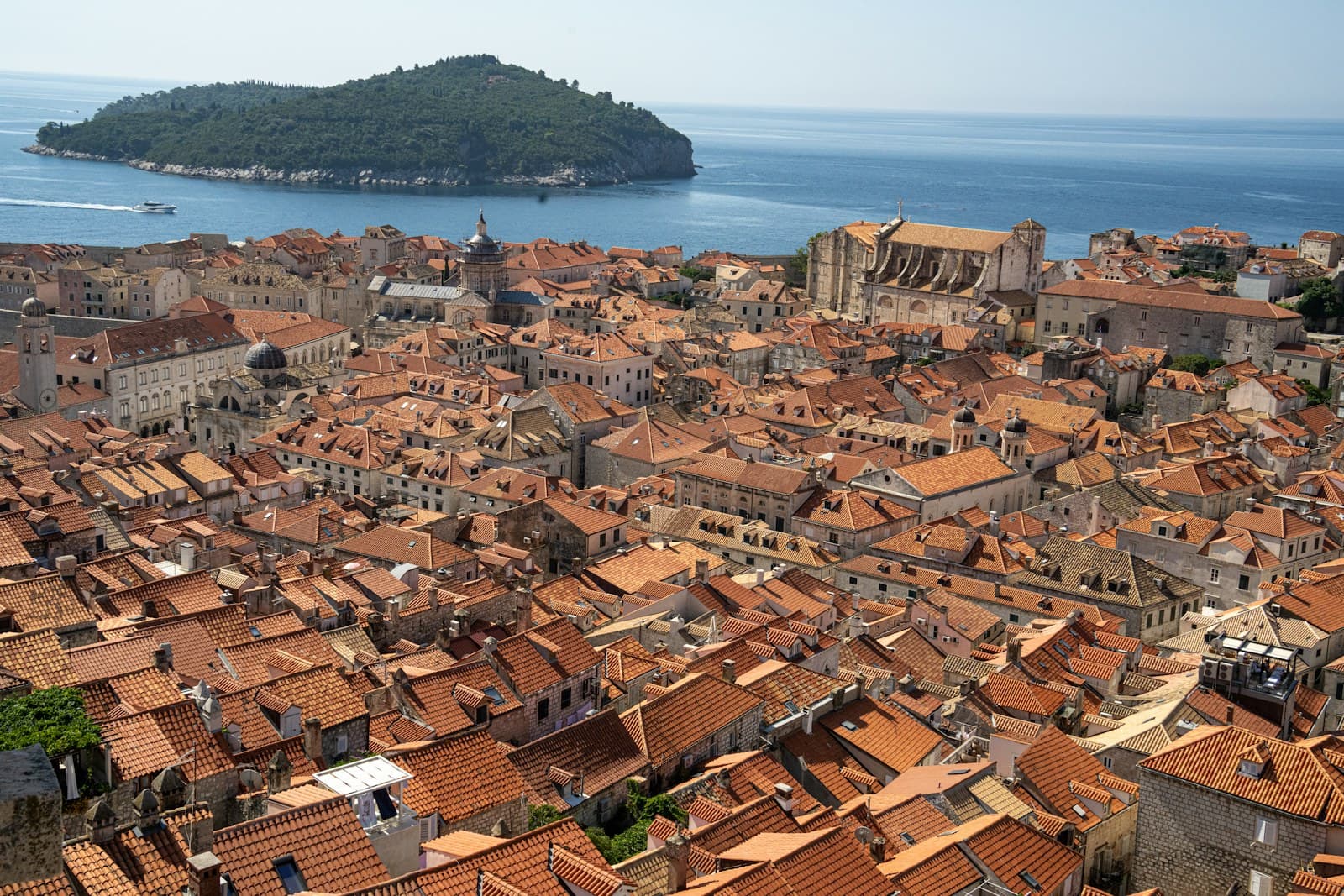 Vieille ville de Dubrovnik vue du mont Srdj