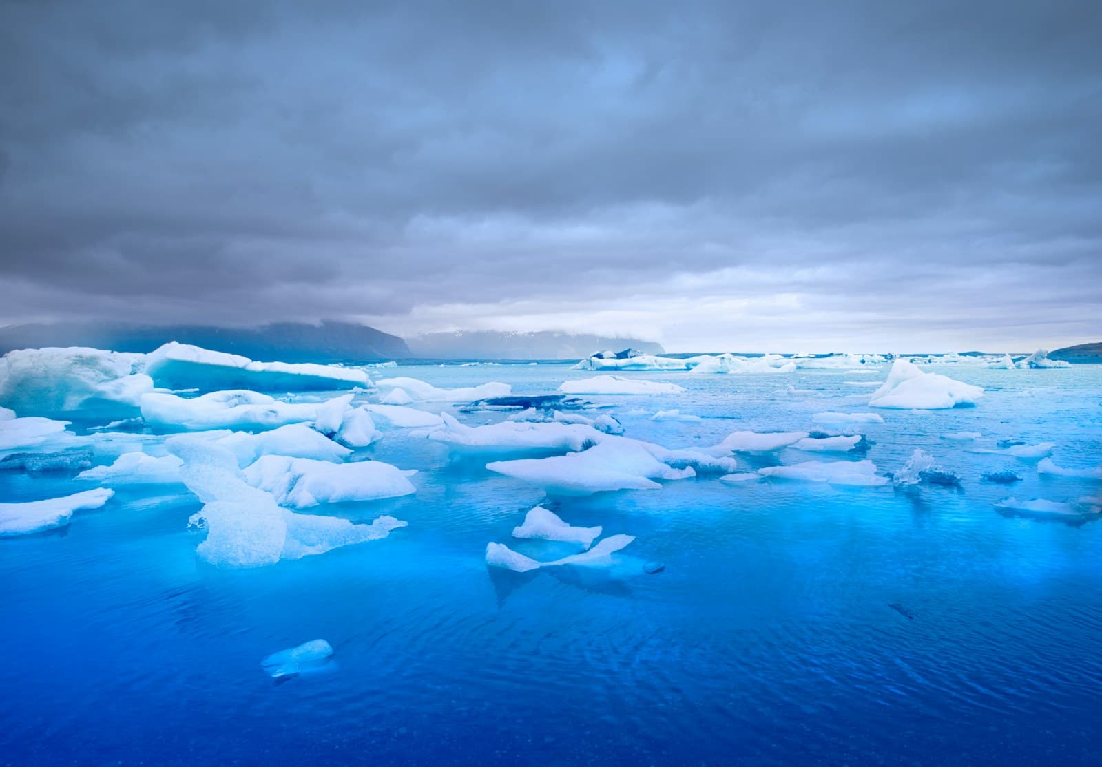 Glacier ice cave with blue ice in Iceland