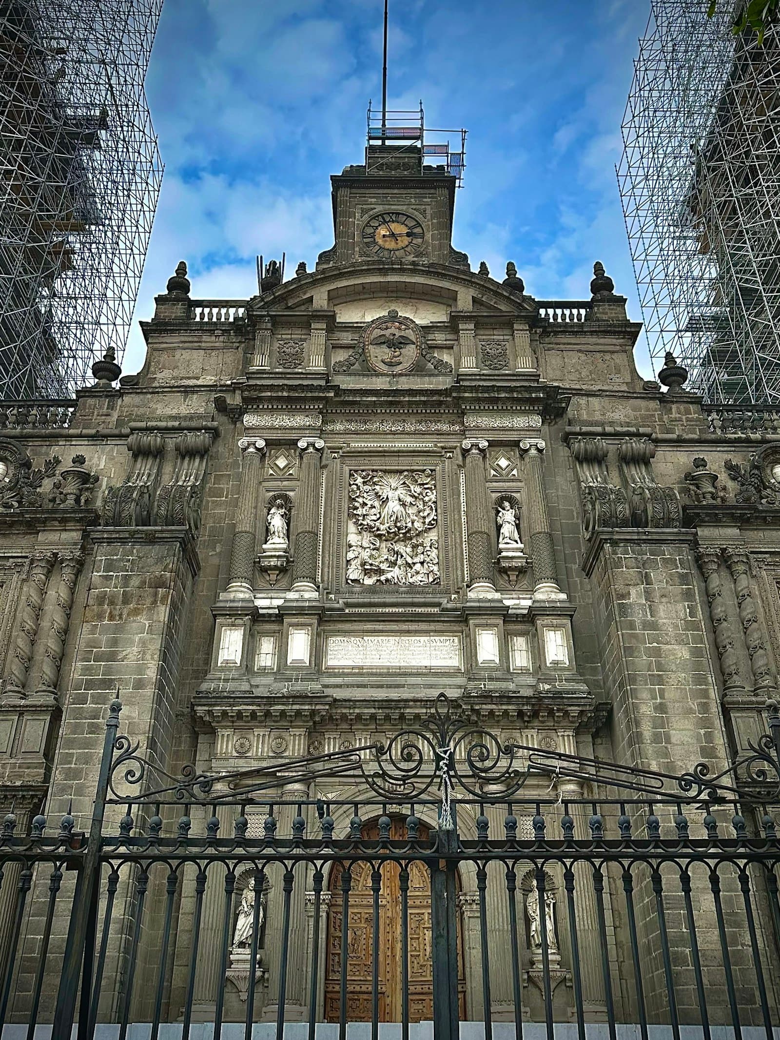 Mexico City Cathedral on the Zócalo at sunset