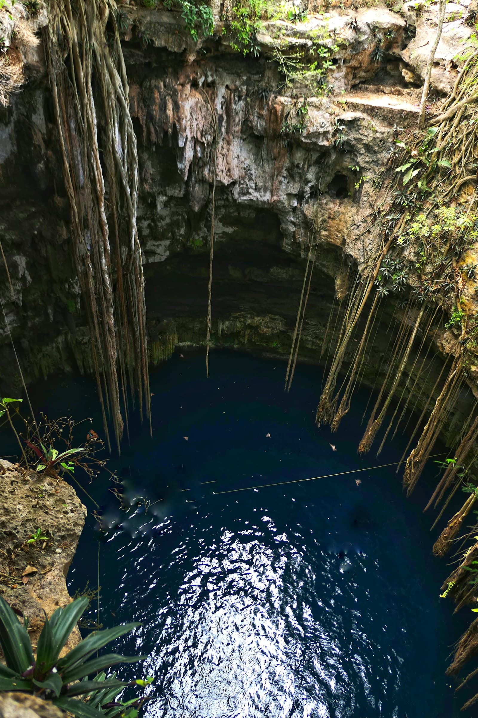Light beam in a Yucatán cenote
