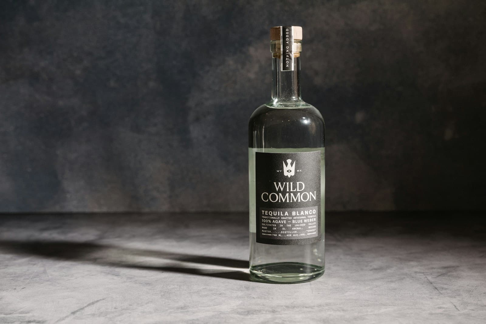 Mezcal bottle and shot glasses