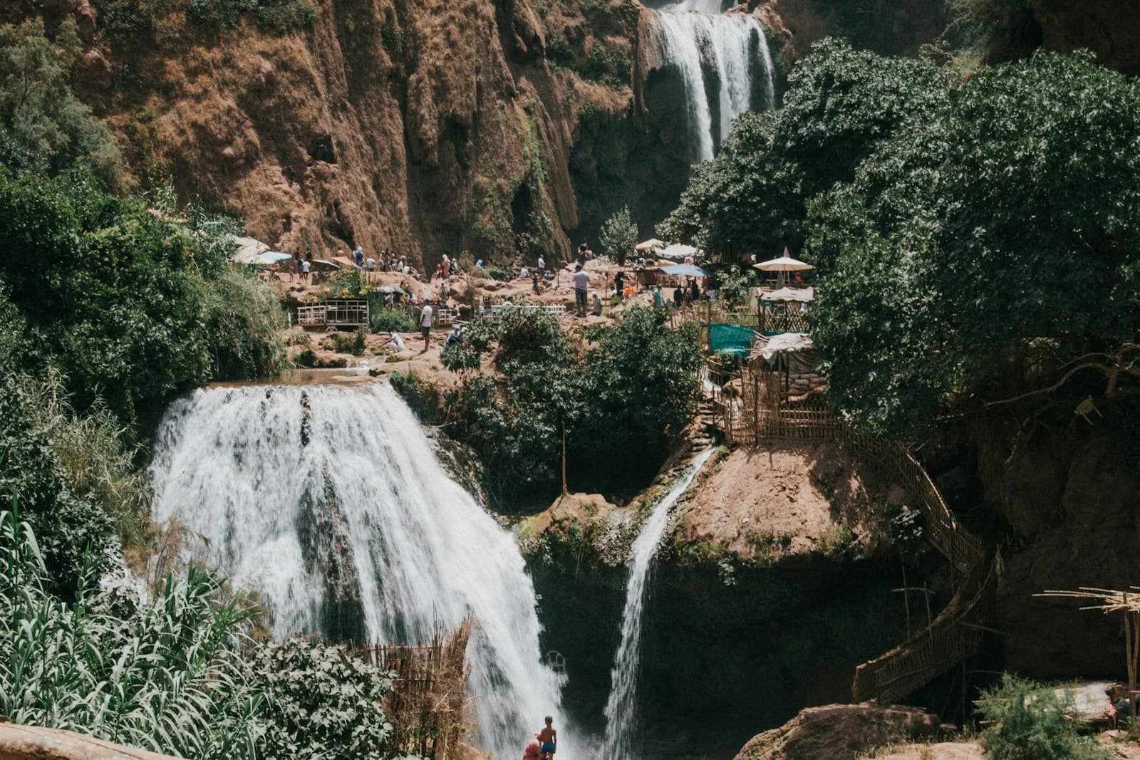 Triple-tier waterfalls of Ouzoud in the Middle Atlas