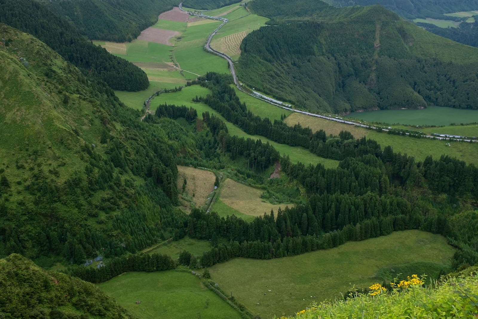 Twin crater lakes of Sete Cidades on São Miguel, Azores