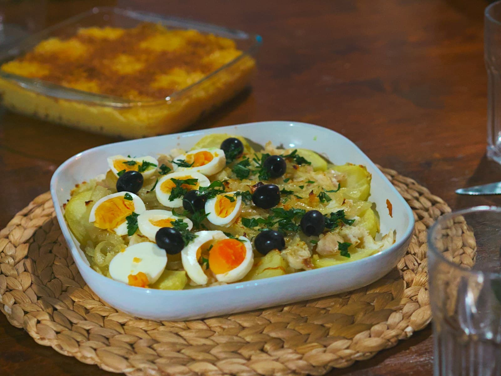 Plate of Portuguese bacalhau cod dish