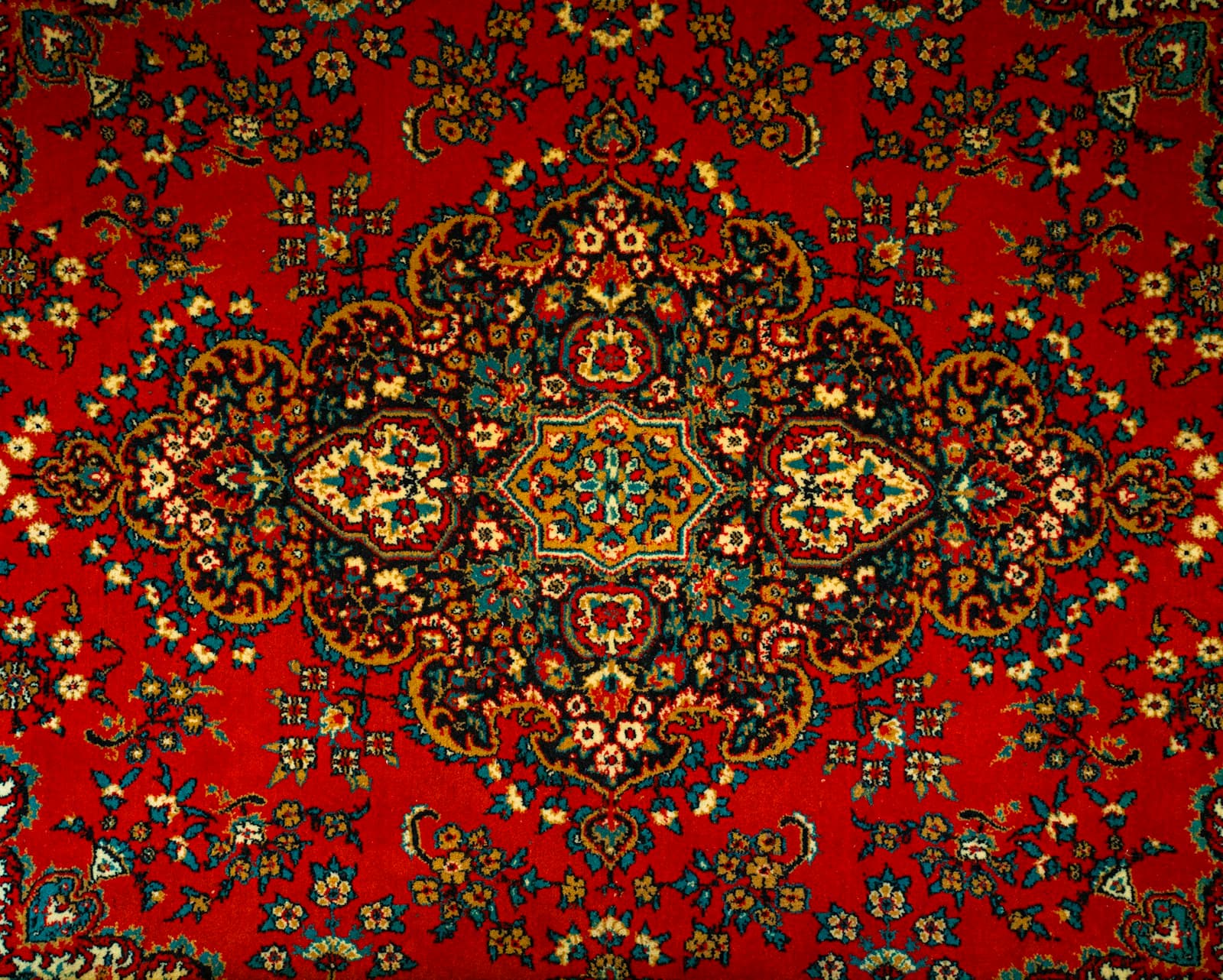 Hand-knotted Turkish carpets in a shop