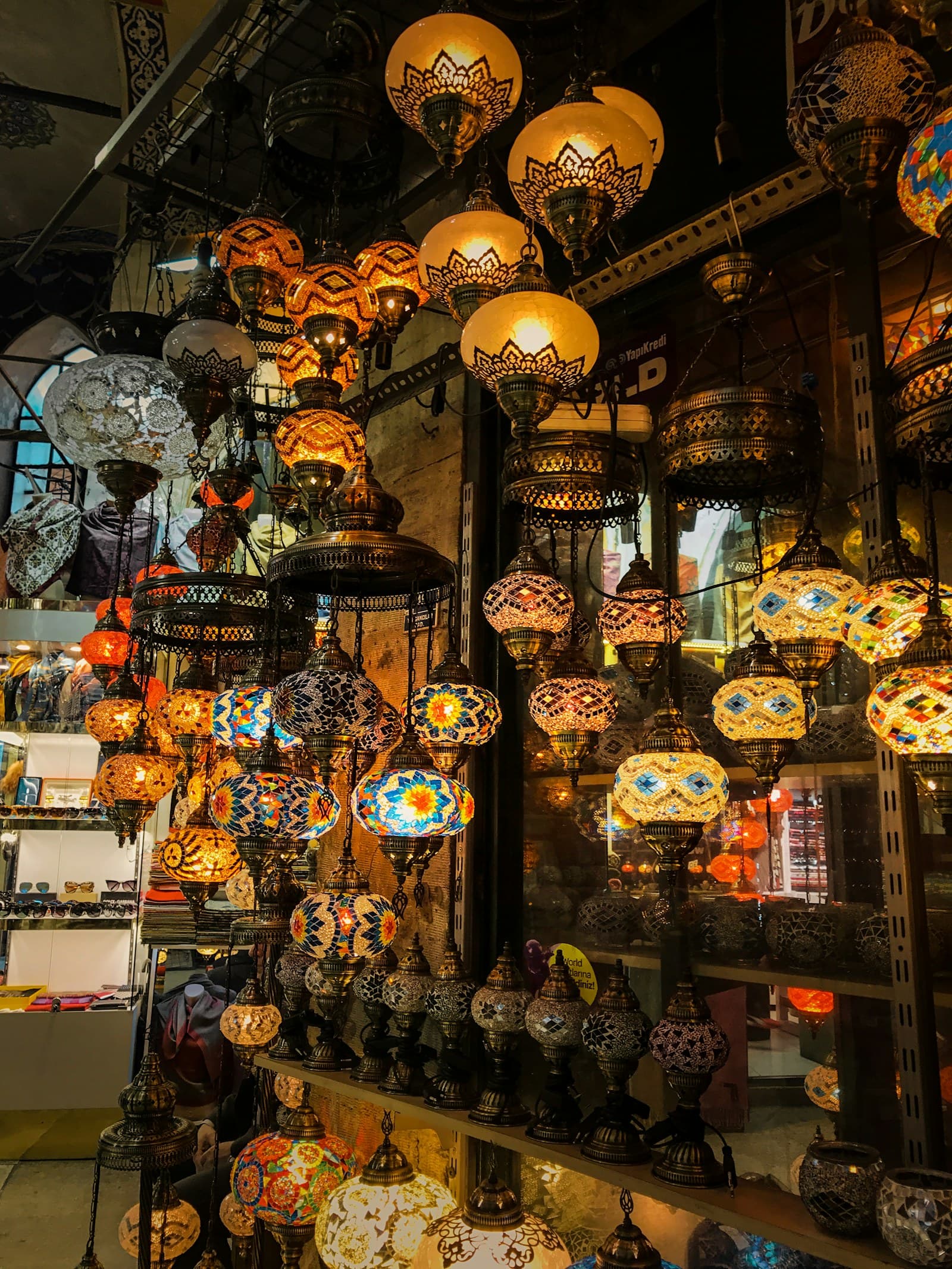 Glass lanterns at the Grand Bazaar Istanbul