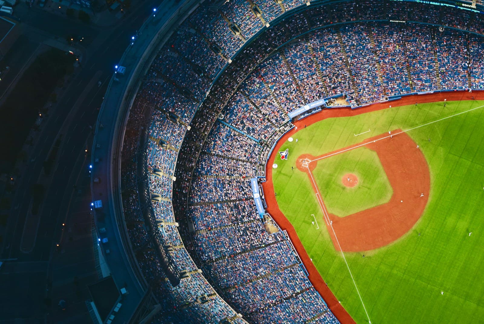 American baseball stadium with fans