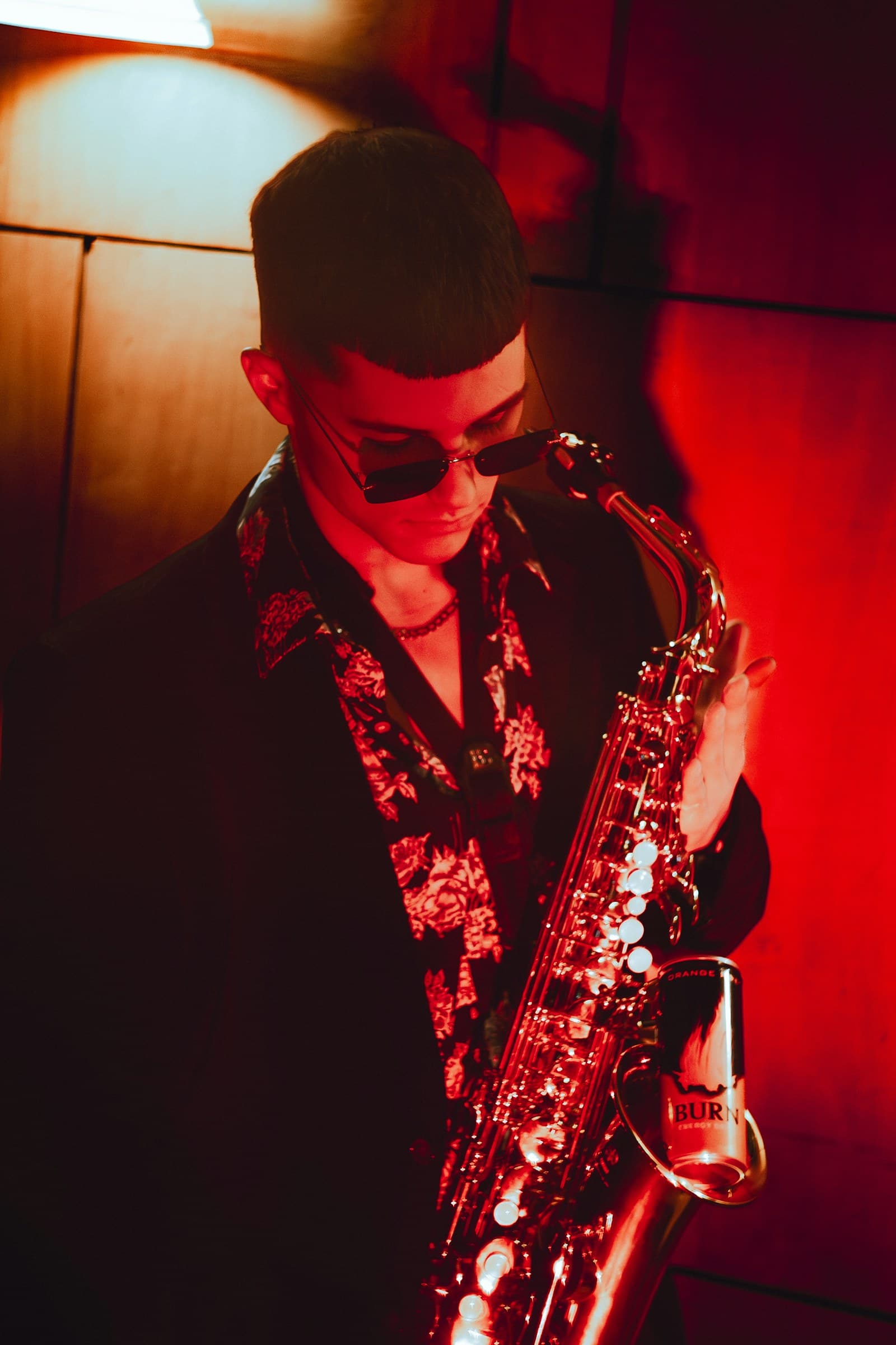 Jazz musician performing in a New Orleans bar