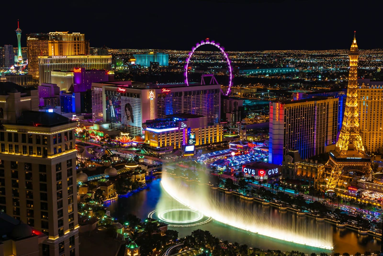 Las Vegas Strip neon lights at night